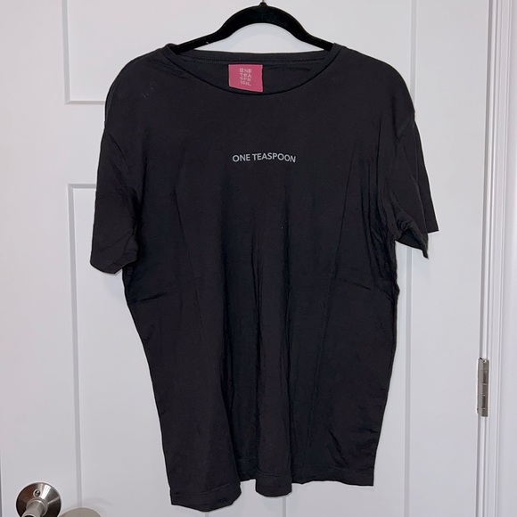 NWT One Teaspoon OT Logo Crew Neck Tee - Black Short Sleeve - Picture 2 of 7